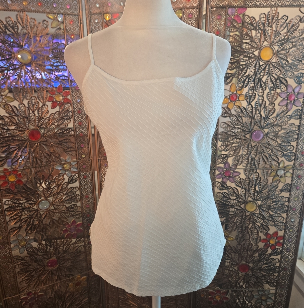 Organic Cotton White Cami Top Boho Coastal Clean Girl Aestetic Large